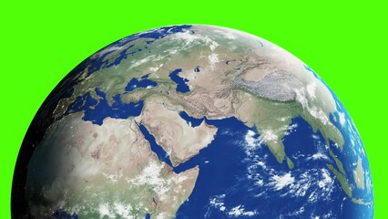 Wall Mural - planet earth rotation - computer generated animation. night to day change. realistic world globe rot