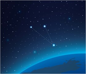 Wall Mural - constellation sextans with planet in deep space