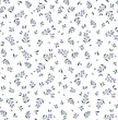© ann_and_pen - Vector seamless pattern. Pretty pattern in small flower branches with berries. Small lilac flowers. White background. Ditsy floral background. The elegant the template for fashion prints. Stock vector