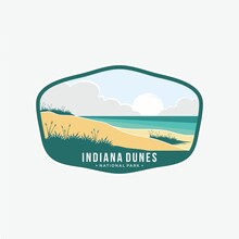 Indiana Dunes National Park Emblem Patch Logo Illustration