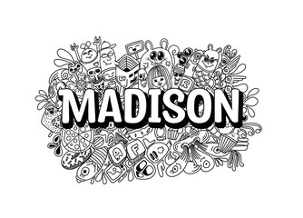 Wall Mural - Madison #name doodle art