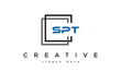 SPT creative square frame three letters logo