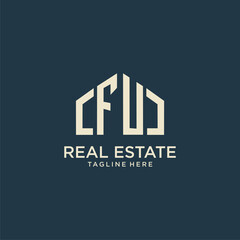 FU initial monogram logo for real estate design