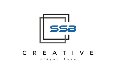Wall Mural - SSB creative square frame three letters logo