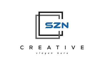 SZN creative square frame three letters logo