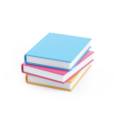 3d illustration of stack of books