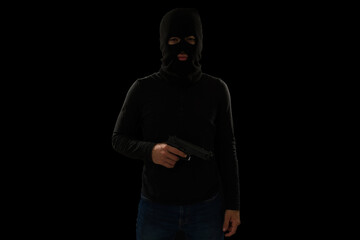 Wall Mural - Masked thief using a weapon