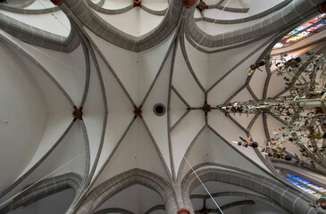 Wall Mural - Unkel (Rhein), Kirche St. Pantaleon, Blick in das Gewölbe