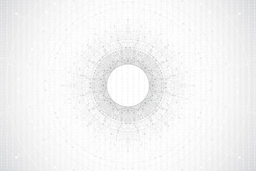 Wall Mural - quantum computer technology banner design template concept. deep learning artificial intelligence. b