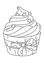 Cupcake Clipart Coloring Page Free Stock Photo - Public Domain Pictures