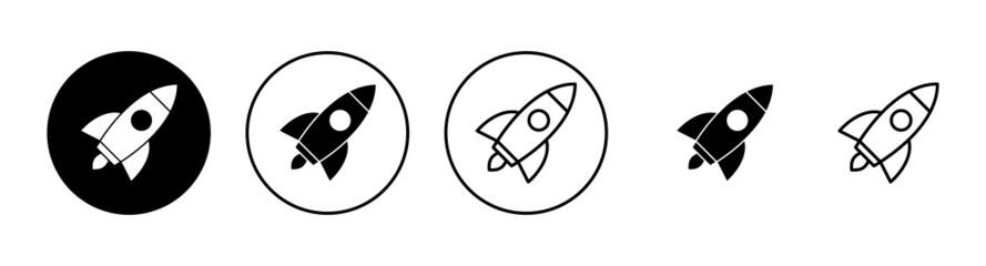 rocket icons set. startup sign and symbol. rocket launcher icon