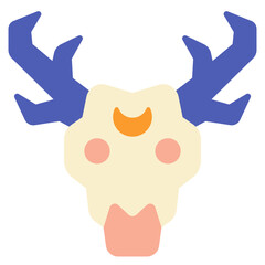 deer skull flat icon