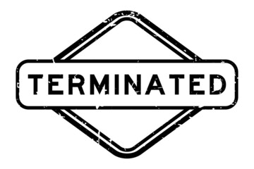 Sticker - Grunge black terminated word rubber seal stamp on white background