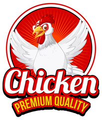 Poster - Chicken Premium Quality banner with chicken cartoon character