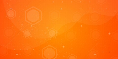 Orange abstract background of the molecules. The hexagonal structure shapes. Presentation studies. The molecular structure of the hexagonal lattice.Eps10 vector