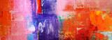 Fototapeta Młodzieżowe - Hand draw painting abstract art panorama background colors texture design illustration..
