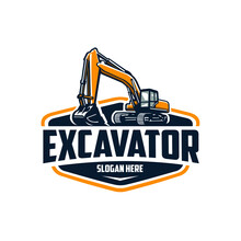 Excavator Company Ready Made Emlem Logo Template. Best For Excavating Realated Industry