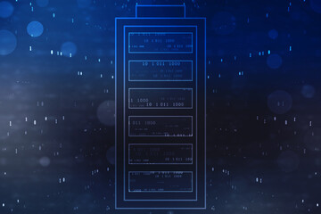Battery Icon in digital background, battery supply Concept Background, Energy Efficiency Concept, Power and Energy background