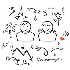 Wall Mural - hand drawn doodle abstract drawing collection illustration vector isolated