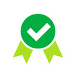 Check mark badge. Awards and certifications. Vectors.
