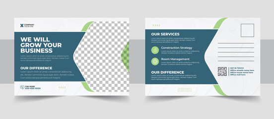 Corporate postcard design template. amazing and modern postcard design. Postcard design template. Postcard real estate, business postcard, postcard template, postcard, postcard layout