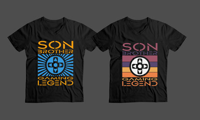 Wall Mural - Son Brother Gaming Legend - Game lover shirt design