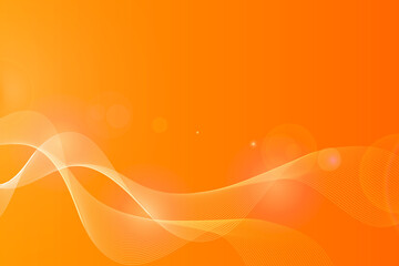 Wall Mural - Orange background with abstract waves for design