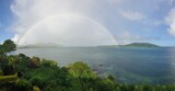 Fototapeta Tęcza - Semicircle rainbow over the sea