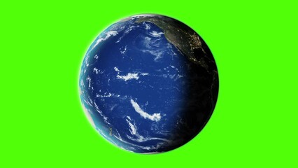 Wall Mural - planet earth rotation - computer generated animation. day to night change. realistic world globe rot