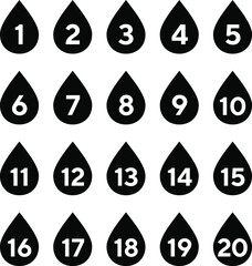 Sticker - Water drops bullet point set