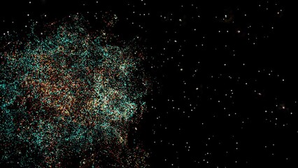 Wall Mural - futuristic birth of a new gas planet in outer space. satellite imagery. close-up. theme of the scien