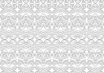 Wall Mural - Interlacing abstract ornament in the medieval, romanesque style. Seamless pattern, background. Outline vector illustration.