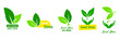 100% organic and natural stevia icon, logo set vector illustration 