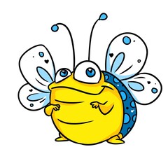 Wall Mural - small butterfly beetle insect animal illustration cartoon character