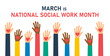 March is National Social Work Month. Holiday concept. Template for background