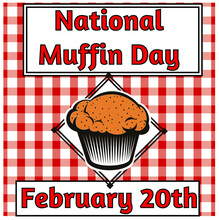 Illustration Postcard 20 February National Muffin Day