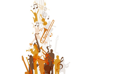 Wall Mural - sfondo, strumenti musicali, musica, concerto, jazz	