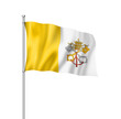 Vatican City flag isolated on white