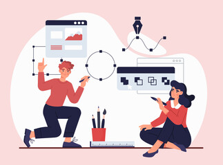 Wall Mural - designers working in office