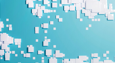 Wall Mural - 3D rendering dynamic cubes abstract background, business, science, technology concept illustration. 