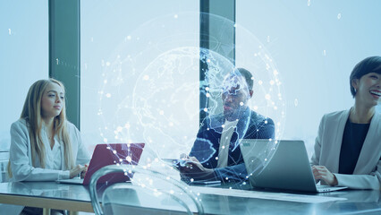 Poster - Global business concept. Worldwide business. Management strategy.