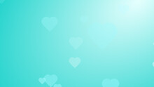 Medical Health Green Blue Hearts Pattern Background. Abstract Healthcare Technology And Science Concept.