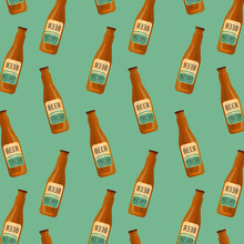 Background Bottles Of Beer Drink Concept Illustration Vector Template