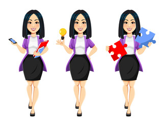 Poster - Concept of modern young Asian business woman