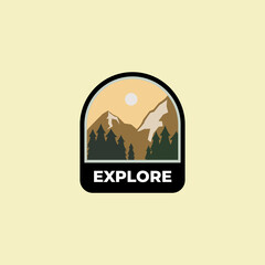 Wall Mural - explore adventure badge logo vector illustration
