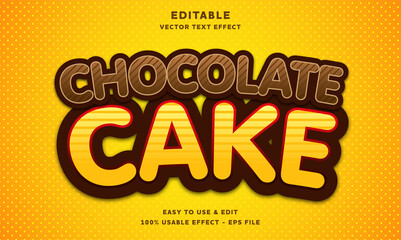 Poster - chocolate cake editable text effect with modern and simple style