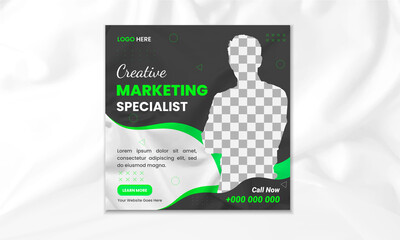 Wall Mural - Creative Marketing Social Media Post Design Template | Business digital marketing Instagram banner and posters.