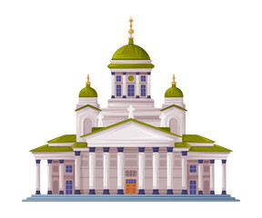 Poster - Helsinki Cathedral as Finland Symbol and Attribute Vector Illustration