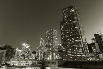  Scenery of downtown district of of Hong Kong city at night