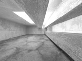 Fototapeta Na sufit - Abstract architecture interior background. Empty concrete room